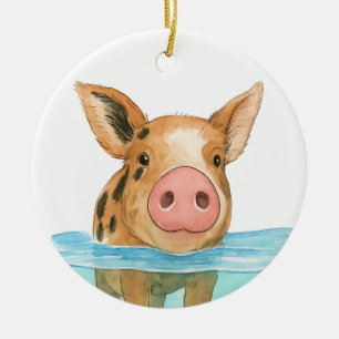 Bahamas-Schweine-Urlaub 2025 Souvenir Familien-Ges Keramik Ornament