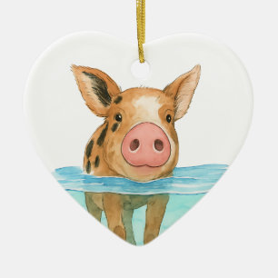 Bahamas-Schweine-Urlaub 2025 Souvenir Familien-Ges Keramik Ornament