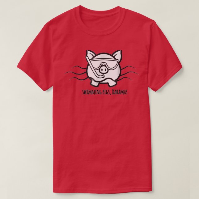 Bahamas Schwimmen Schweine Schnorcheln T-Shirt (Design vorne)