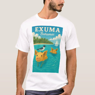 Bahamas Schwimmen Schweine Tropical Beach Exuma 20 T-Shirt