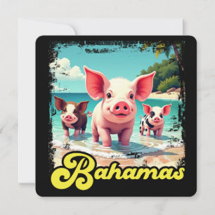 Bahamas Schwimmende Schweine - Exuma Schweine Stra Einladung