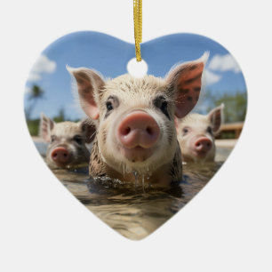 Bahamas Schwimmende Schweine - Exuma Schweine Stra Keramik Ornament