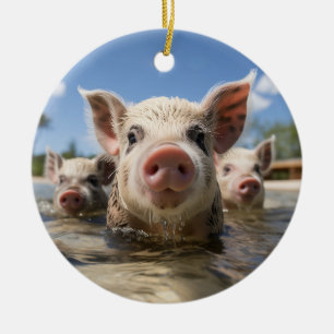 Bahamas Schwimmende Schweine - Exuma Schweine Stra Keramik Ornament