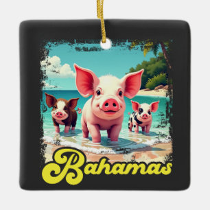 Bahamas Schwimmende Schweine - Exuma Schweine Stra Keramikornament