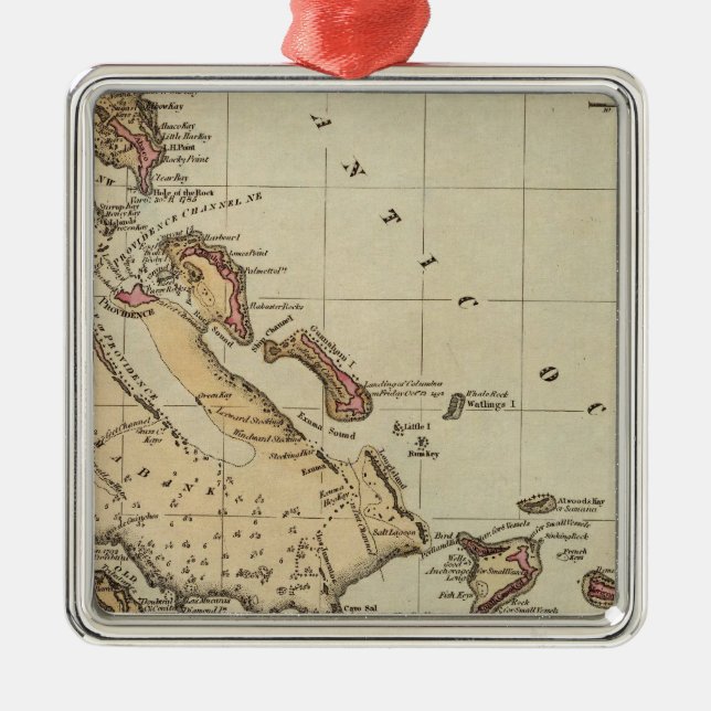 Bahamas Silbernes Ornament (Vorne)