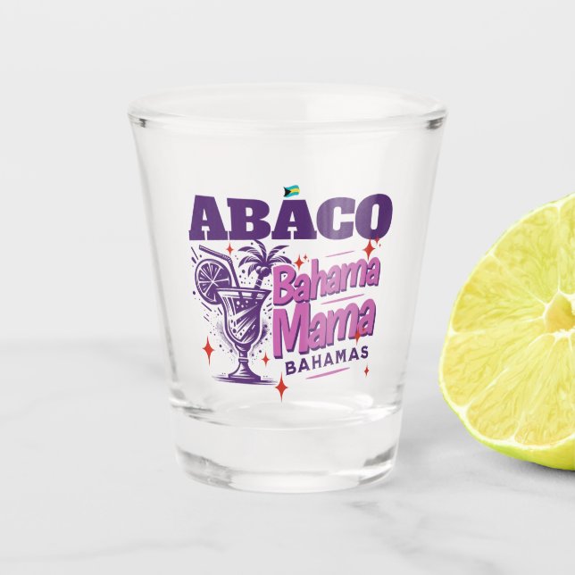 Bahamas Souvenir Geschenk: Abaco Bahamas Bahama Ma Schnapsglas (Vorderseite)