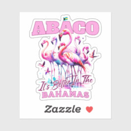 Bahamas Souvenir Geschenk : Abaco Bahamas Flamingo Aufkleber