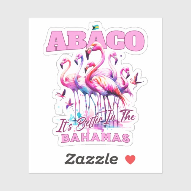 Bahamas Souvenir Geschenk : Abaco Bahamas Flamingo Aufkleber (Blatt)
