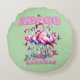 Bahamas Souvenir Geschenk : Abaco Bahamas Flamingo Rundes Kissen