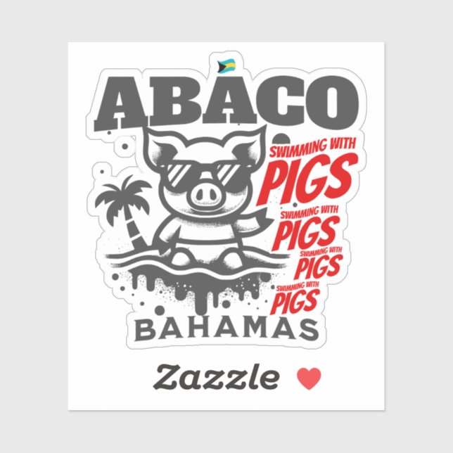 Bahamas Souvenir Geschenk: Abaco Bahamas Schwimmsc Aufkleber (Blatt)