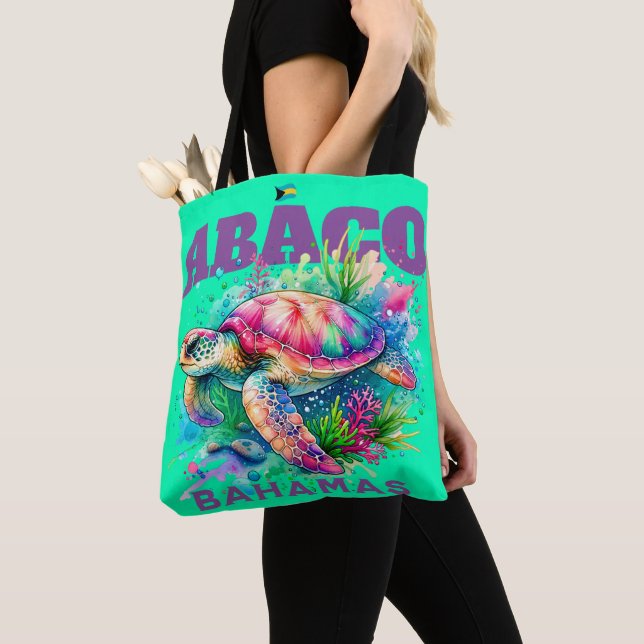 Bahamas Souvenir Geschenk: Abaco Bahamas Sea Turtl Tasche (Von Nahem)