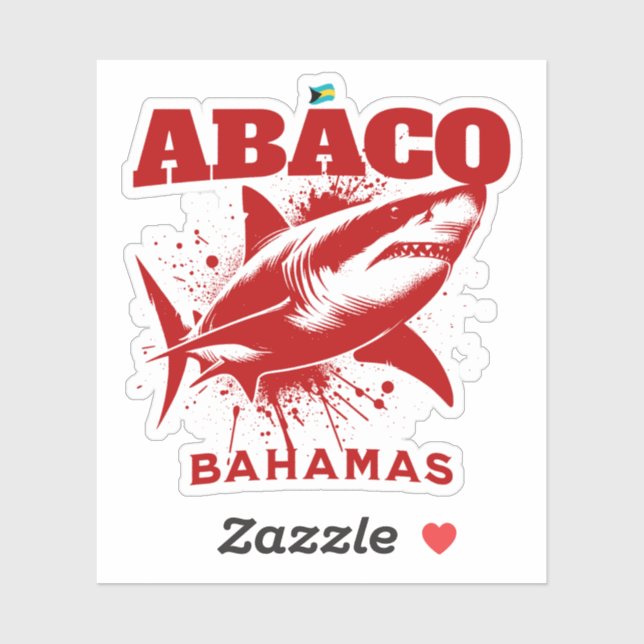 Bahamas Souvenir Geschenk: Abaco Bahamas Shark Fis Aufkleber (Blatt)