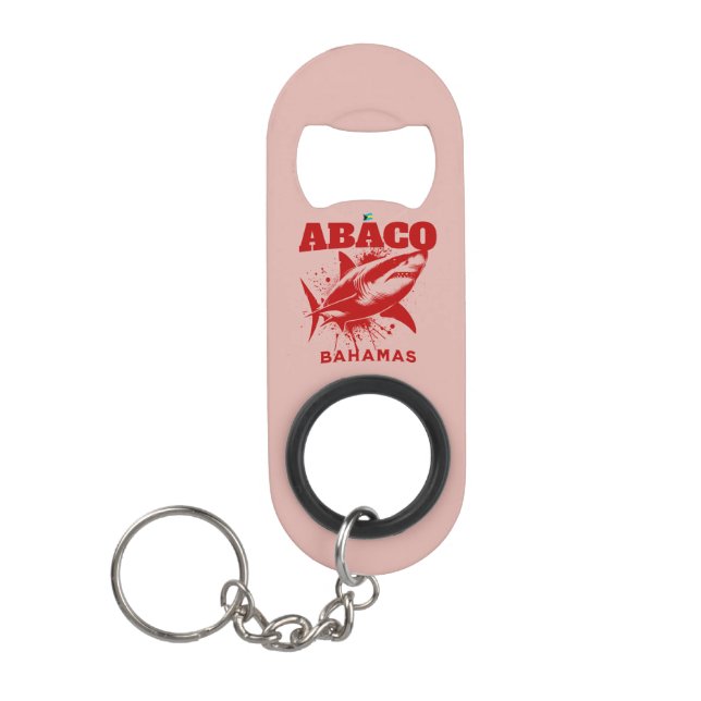 Bahamas Souvenir Geschenk: Abaco Bahamas Shark Fis Mini Flaschenöffner (Vorderseite)
