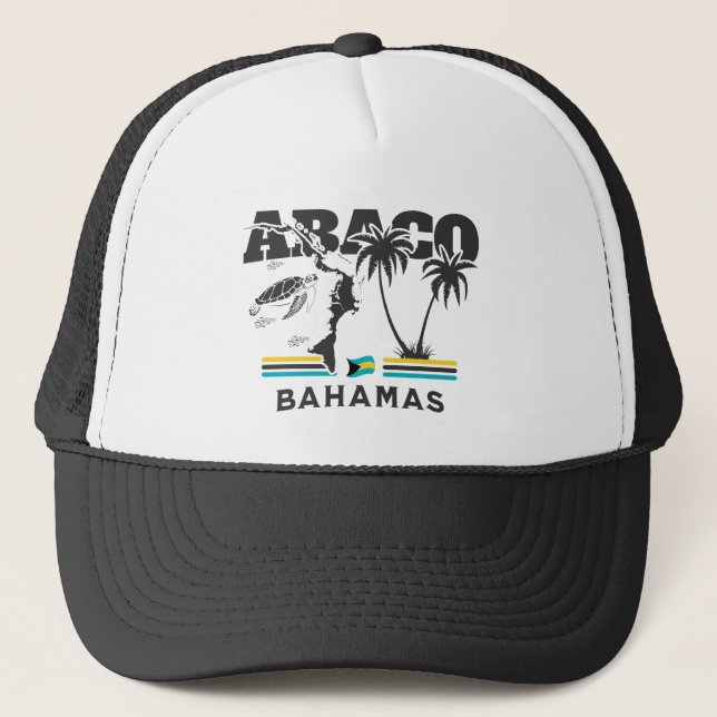 Bahamas Souvenir Geschenk: Abaco Bahamas Unabhängi Truckerkappe (Vorderseite)