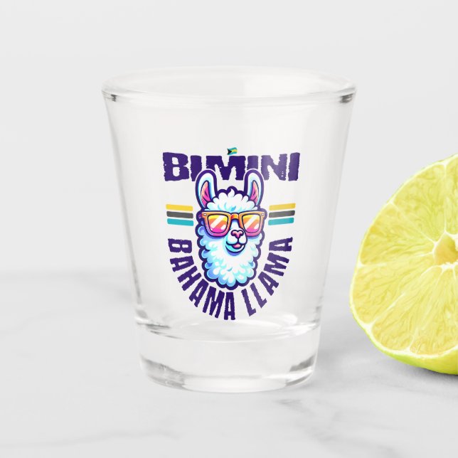 Bahamas Souvenir Geschenk: Bimini Bahamas Bahama L Schnapsglas (Vorderseite)