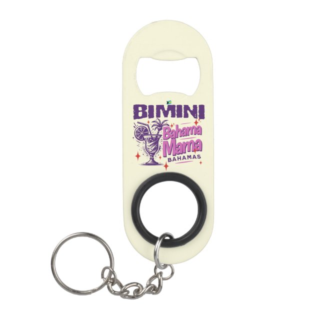 Bahamas Souvenir Geschenk: Bimini Bahamas Bahama M Mini Flaschenöffner (Vorderseite)