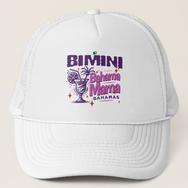 Bahamas Souvenir Geschenk: Bimini Bahamas Bahama M Truckerkappe (Vorderseite)