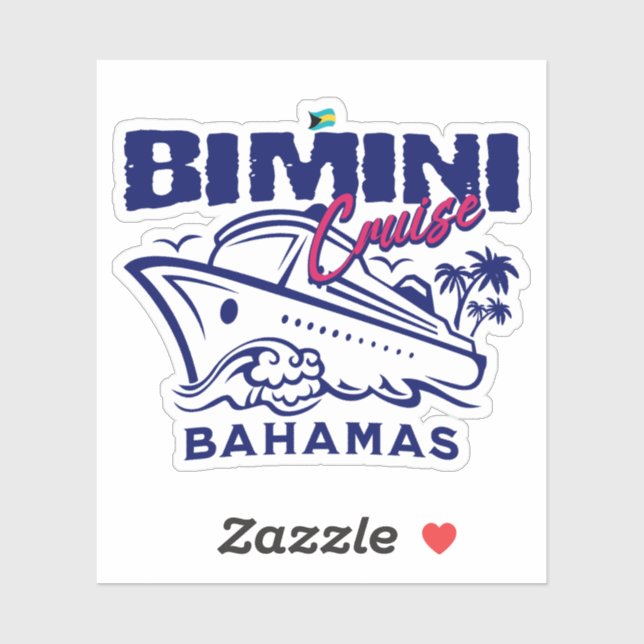 Bahamas Souvenir Geschenk : Bimini Bahamas Cruise Aufkleber (Blatt)