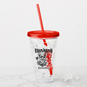 Bahamas Souvenir-Geschenk: Bimini Bahamas schwimme Acryltrinkbecher