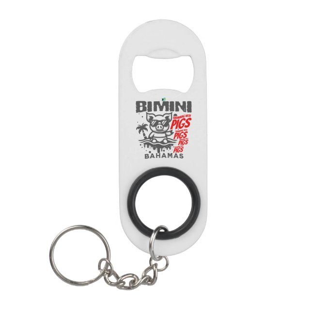 Bahamas Souvenir-Geschenk: Bimini Bahamas schwimme Mini Flaschenöffner (Vorderseite)