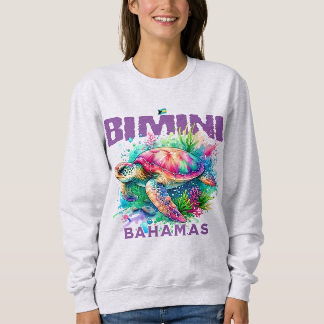 Bahamas Souvenir Geschenk: Bimini Bahamas Sea Turt Sweatshirt (Vorderseite)