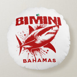 Bahamas Souvenir Geschenk: Bimini Bahamas Shark Fi Rundes Kissen