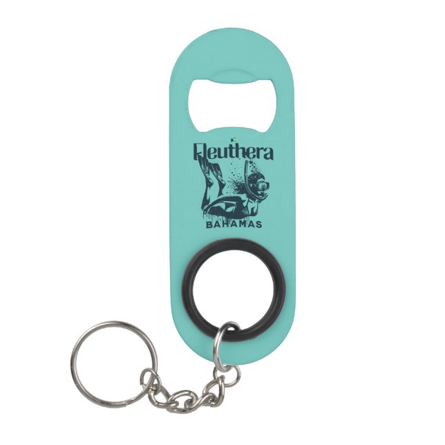 Bahamas Souvenir Geschenk : Eleuthera Bahamas Dive Mini Flaschenöffner (Vorderseite)