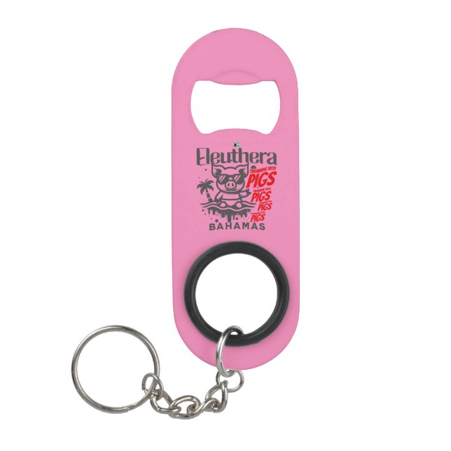 Bahamas Souvenir Geschenk : Eleuthera Bahamas Schw Mini Flaschenöffner (Vorderseite)