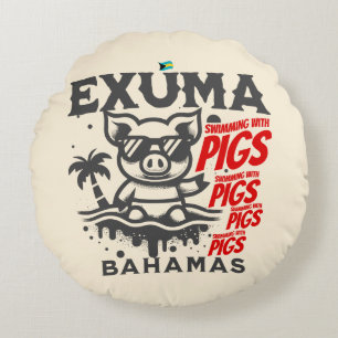 Bahamas Souvenir Geschenk: Exuma Bahamas Schwimmsc Rundes Kissen