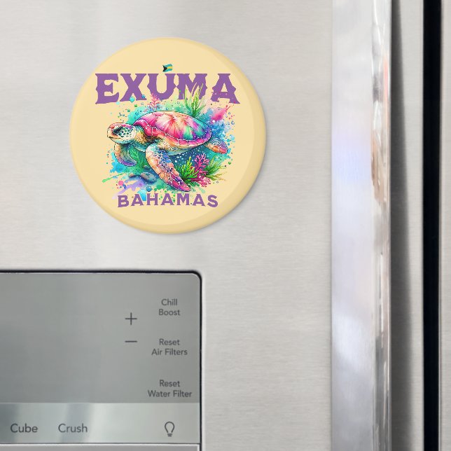 Bahamas Souvenir Geschenk: Exuma Bahamas Sea Turtl Magnet (In Situ (Kühlschrank))