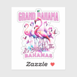 Bahamas Souvenir Geschenk: Grand Bahama Flamingo B Aufkleber