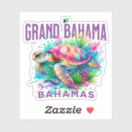 Bahamas Souvenir Geschenk: Grand Bahama Sea Turtle Aufkleber