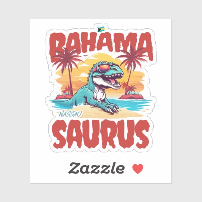 Bahamas Souvenir Geschenk : Nassau Bahama Saurus T Aufkleber (Blatt)