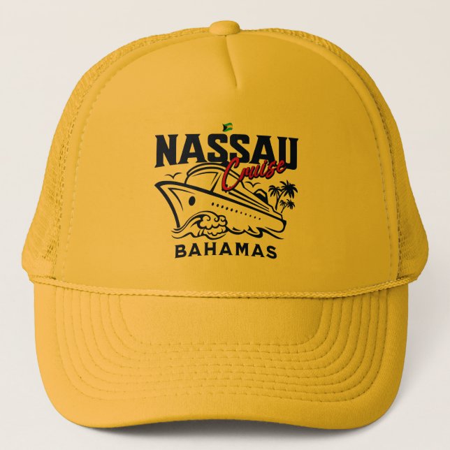 Bahamas Souvenir Geschenk : Nassau Bahamas Cruise Truckerkappe (Vorderseite)