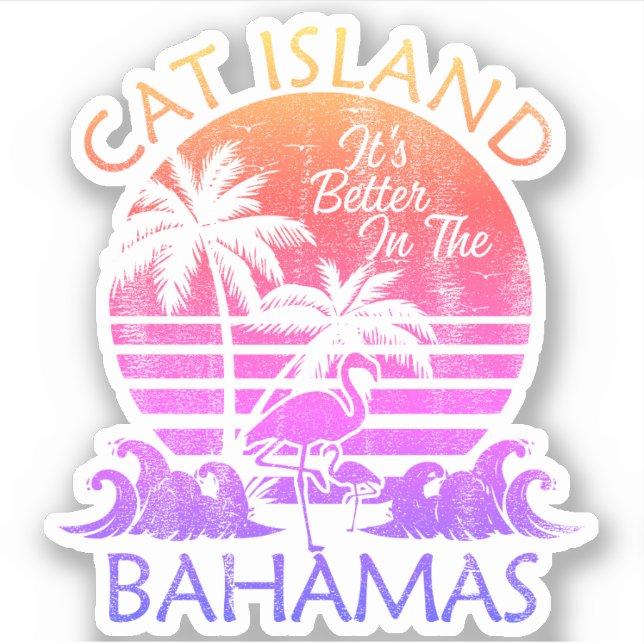 Bahamas Sticker Cat Island Urlaub Beach Cruise (Vorderseite)