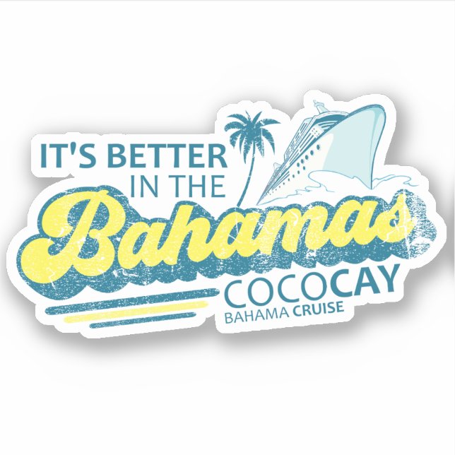 Bahamas Sticker CocoCay Ausflug Kreuzfahrt (Vorderseite)