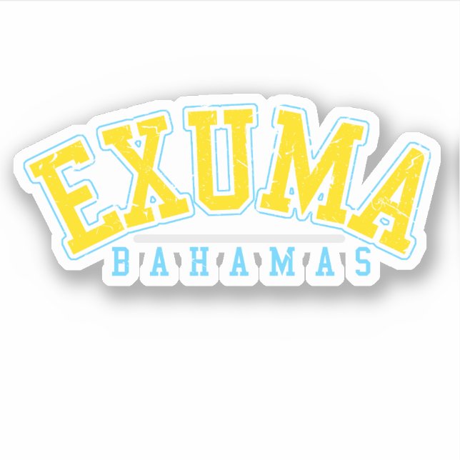 Bahamas Sticker Exuma Urlaub Bahamas Kreuzfahrt (Vorderseite)