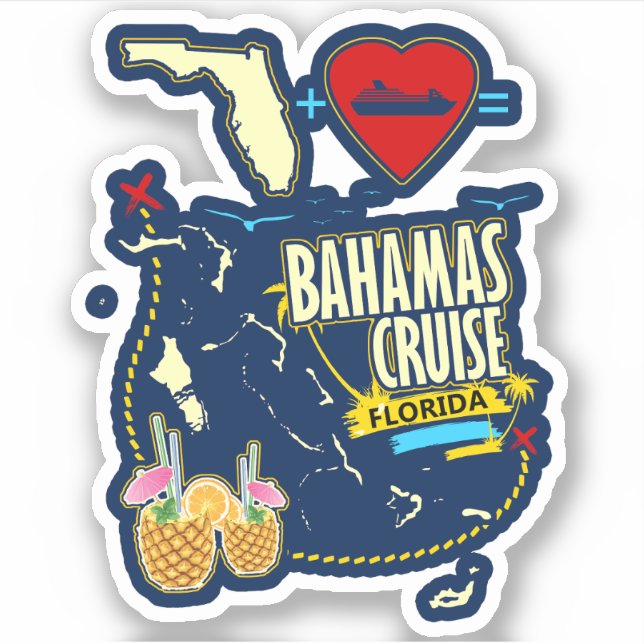 Bahamas Sticker Urlaub Beach Kreuzfahrt Florida (Vorderseite)