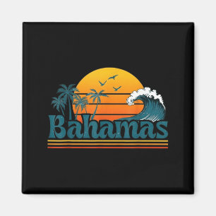 Bahamas Strand Sommerurlaub Retro Sonnenuntergang Magnet