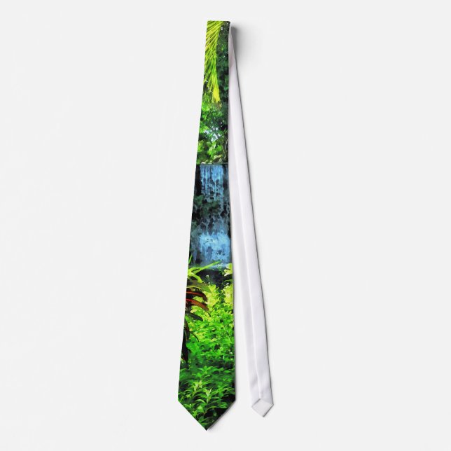 Bahamas - tropischer Wasserfall Krawatte (Vorderseite)