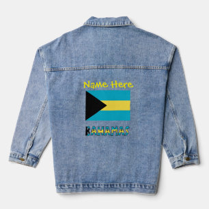 Bahamas und bahamianische Flagge Gelbe Personalisi Jeansjacke