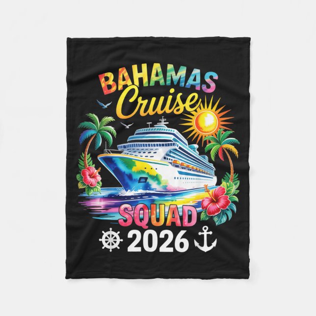 Bahamas Vacation 2026 Squad Family Friends Matchin Fleecedecke (Vorderseite)