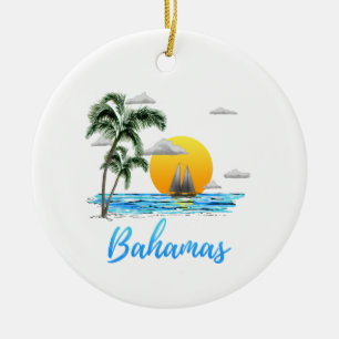 Bahamas Vacation Sailing Keramik Ornament