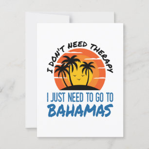 Bahamas Vacation Tropical Beach Trip Therapie Postkarte