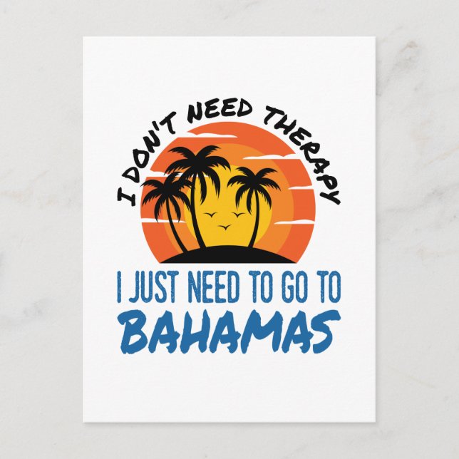 Bahamas Vacation Tropical Beach Trip Therapie Postkarte (Vorderseite)