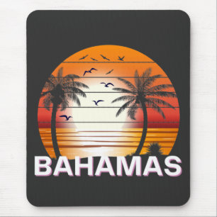 Bahamas Vintag Palm Trees Summer Beach Mousepad