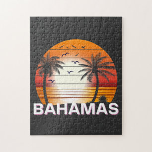 Bahamas Vintage Palmen Sommer Strand