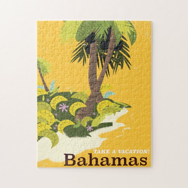 Bahamas Vintager alter Reisedruck. (Vertikal)
