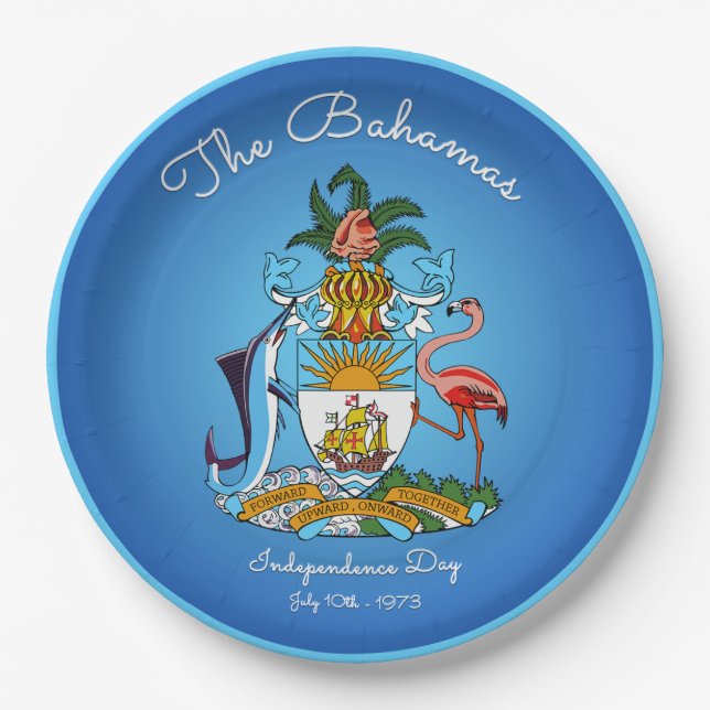 Bahamas-Wappen Pappteller (Vorderseite)