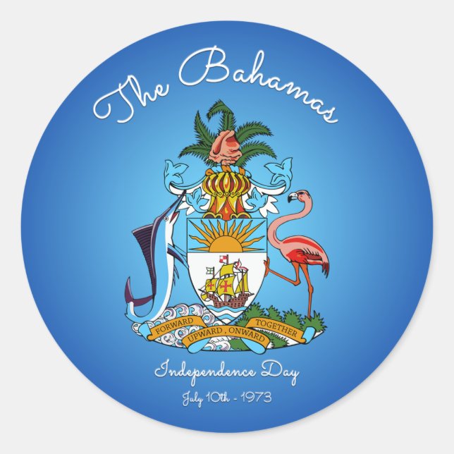 Bahamas-Wappen Runder Aufkleber (Vorderseite)